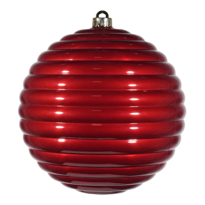 SFERA RIGATA PLASTICA CM.200 ROSSO